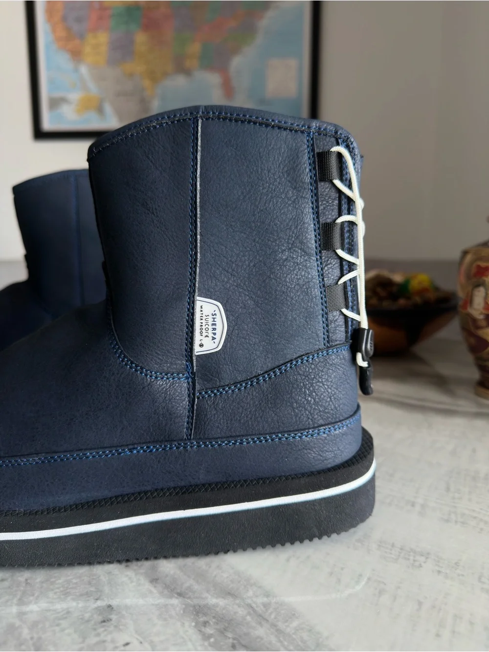 Suicoke QC-ANWP Waterproof Navy Blue Ankle Boots